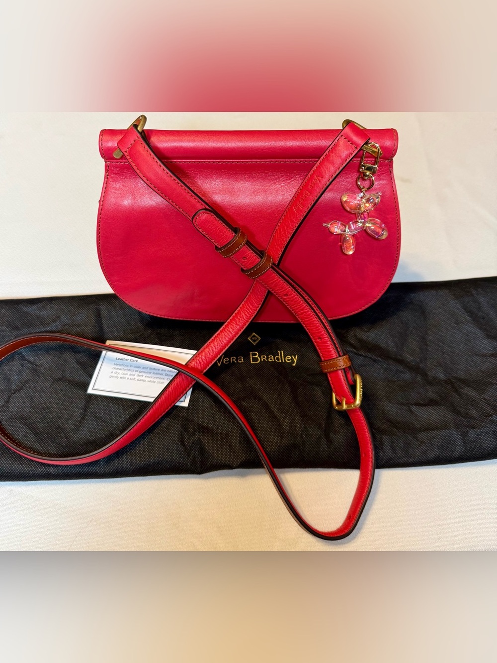 Vera Bradley Leather Side Saddle Crossbody Bag in Canyon Sunset with VB Dustbag🔥